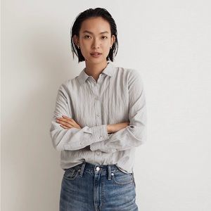 Madewell crinkled button up shirt NWT